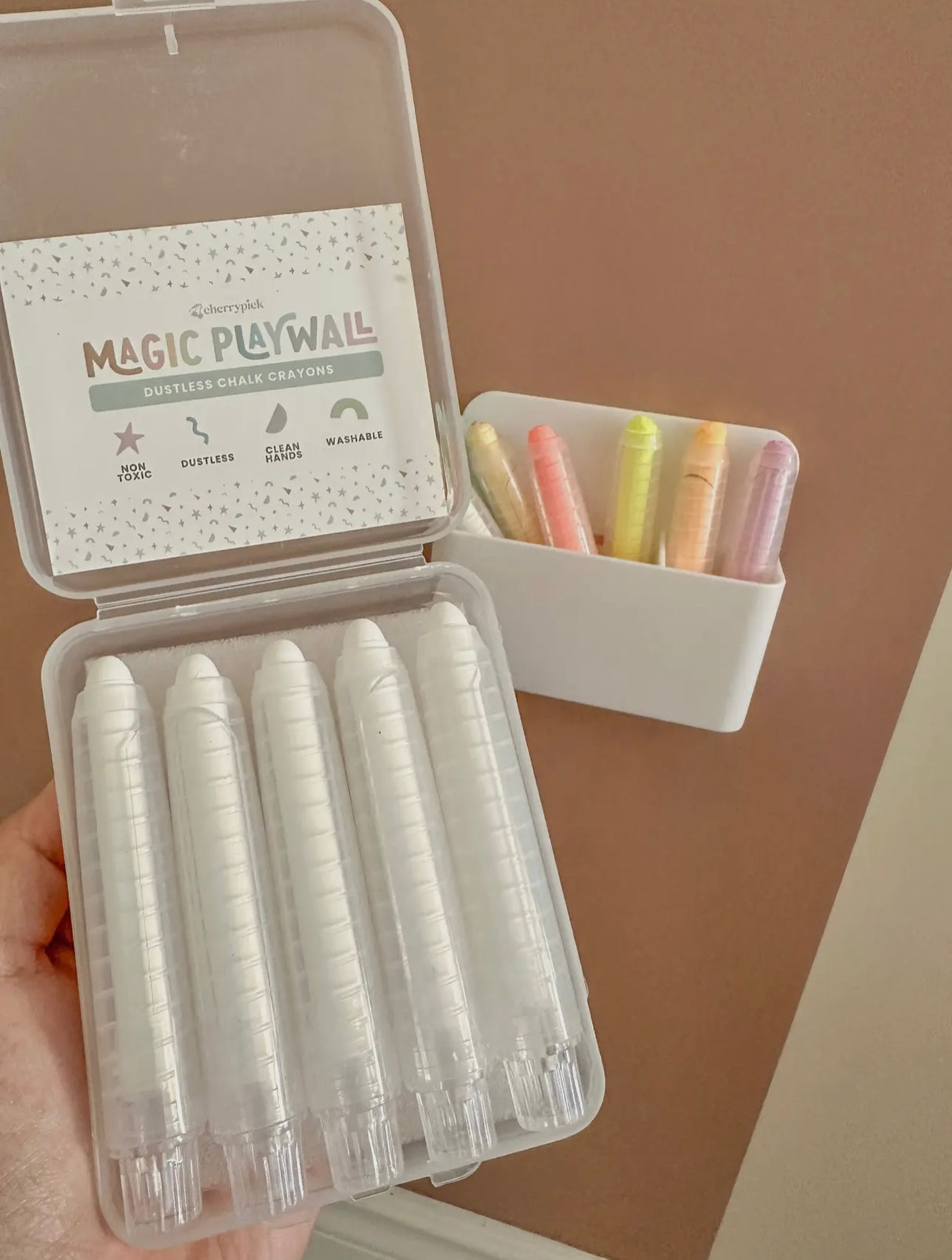 Stofvrij Krijt & Magnetisch Houdertje – Accessoirepakket voor de Magic Playwall
