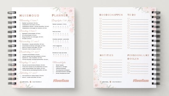 Weekplanning in schoonmaakplanner en huishoudplanner – overzicht voor dagelijkse taken