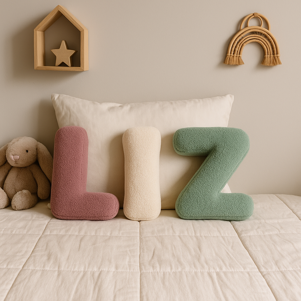 Knuffelzacht Letterkussen – Alfabet & Naam Kussens voor Kinderkamer en Babykamer