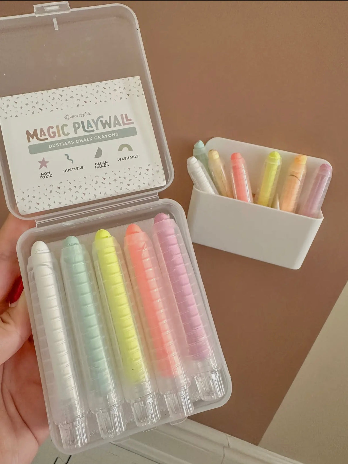 Stofvrij Krijt & Magnetisch Houdertje – Accessoirepakket voor de Magic Playwall
