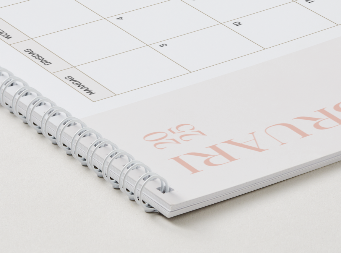 Maandpagina van A3 muurkalender – gezinsplanner met ruimte voor alle afspraken